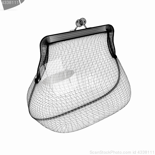 Image of purse on a white. 3D illustration