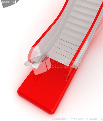 Image of Single escalator. 3d illustration