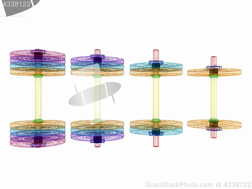 Image of dumbbells. 3d illustration