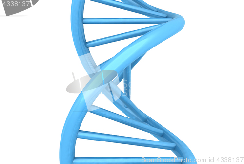 Image of DNA structure model on white. 3D illustration