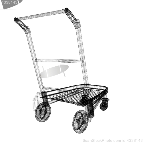 Image of Trolley for luggage at the airport. 3D illustration.