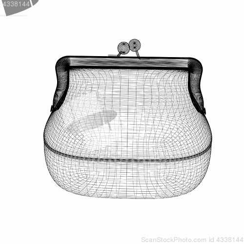 Image of purse on a white. 3D illustration