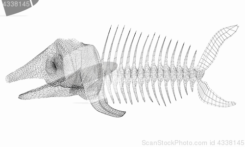 Image of Fish bone icon. 3d illustration