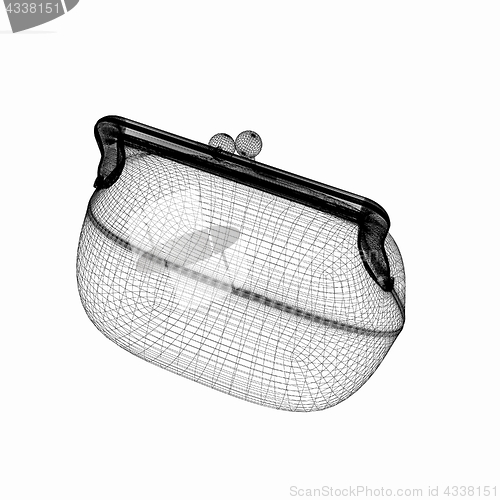 Image of purse on a white. 3D illustration