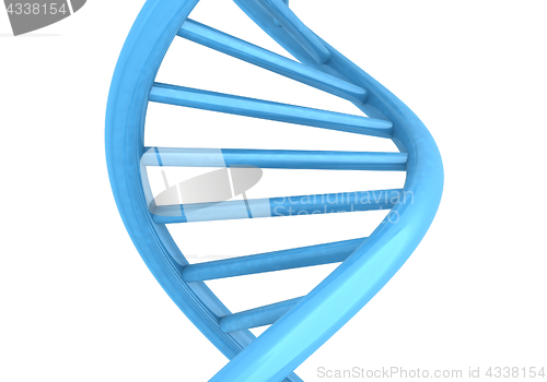 Image of DNA structure model on white. 3D illustration