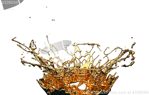 Image of Melted gold or oil splashes isolated on white