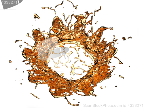 Image of Splashes or splatters of melted gold or oil isolated on white