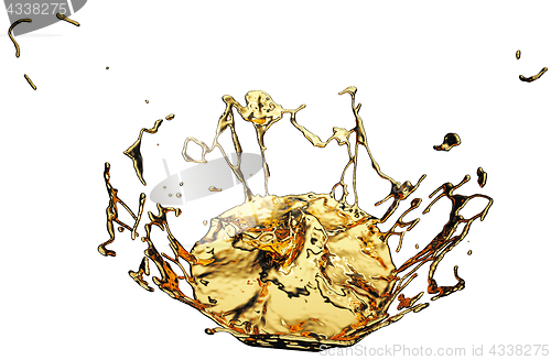 Image of Splashes or splatters of melted gold or oil isolated on white