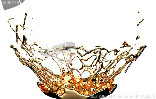 Image of Liquid gold or oil splashes isolated on white