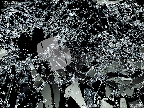 Image of Damaged or broken glass on black 