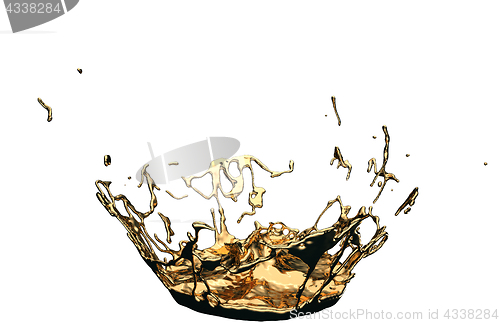 Image of Liquid gold or oil splashes isolated on white