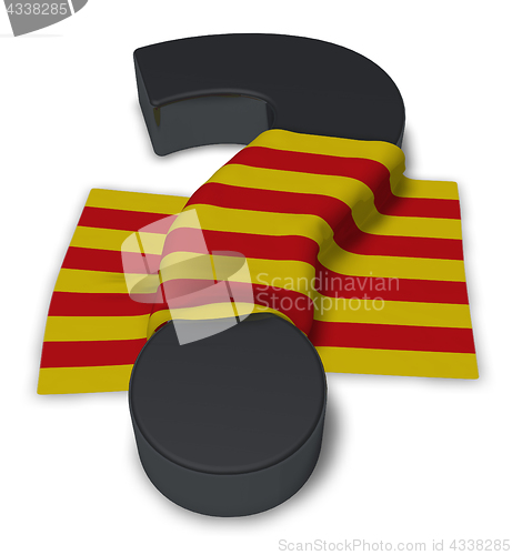 Image of question mark and flag of catalonia - 3d illustration