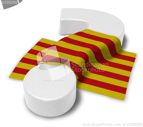 Image of question mark and flag of catalonia - 3d illustration