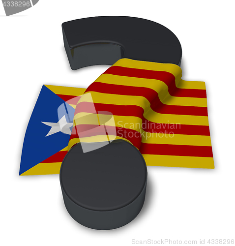 Image of question mark and flag of catalonia - 3d illustration