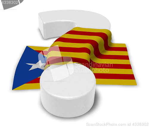 Image of question mark and flag of catalonia - 3d illustration