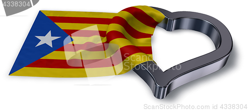Image of flag of catalonia and heart symbol - 3d rendering