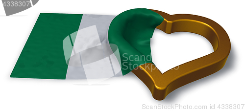 Image of flag of nigeria and heart symbol - 3d rendering