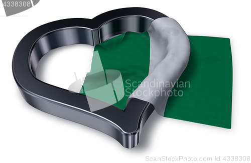 Image of flag of nigeria and heart symbol - 3d rendering