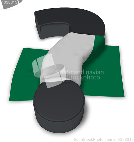 Image of question mark and flag of nigeria - 3d illustration