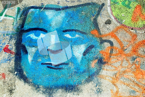 Image of Blue Face Graffiti