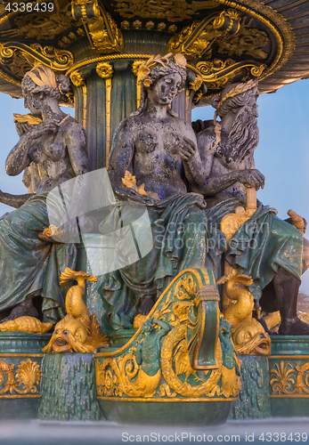 Image of Fountain at Place de la Concorde in Paris France 