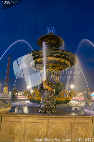 Image of Fountain at Place de la Concorde in Paris France 