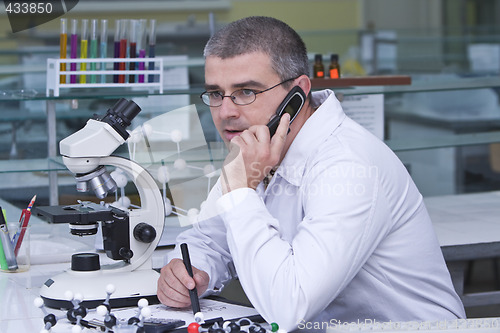 Image of Researcher using a mobile phone