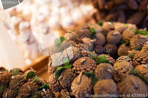 Image of close up of cone christmas decoration