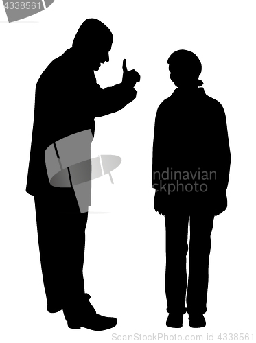 Image of Father scolds his scared teenage daughter