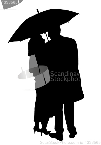 Image of Couple under an umbrella