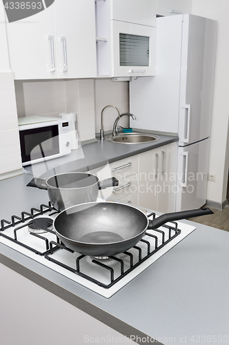 Image of Modern white kitchen