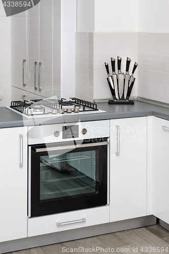 Image of Modern white kitchen