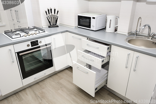 Image of Modern white kitchen