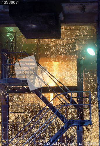 Image of Molten Metal Pouring Out Of Furnace