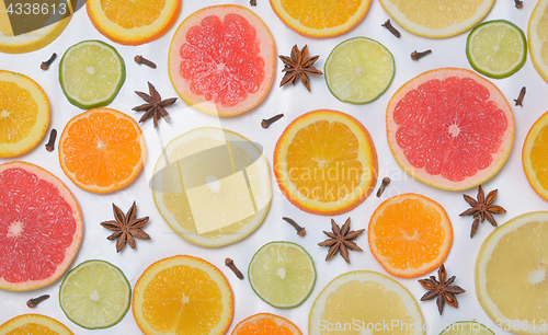 Image of Background with citrus fruit slices