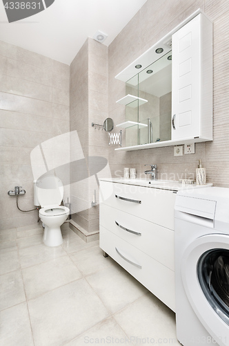Image of Modern white bathroom interior