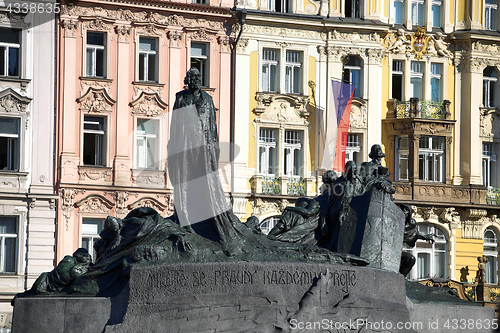 Image of Monument of Jan Hus on the Old town Square in Prague, Czech Repu