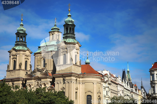 Image of View of Cathedral of Saint Nicolas at the Old Town Square in Pra