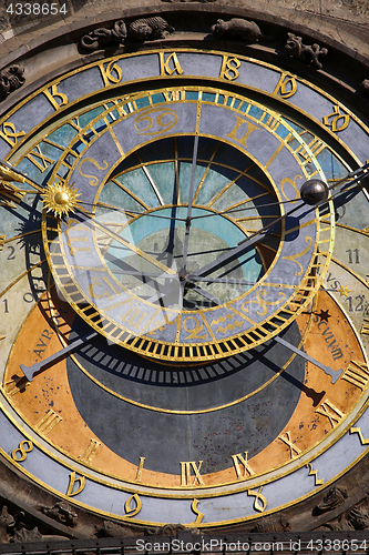 Image of Astronomical clock Orloj at Old Town Square in Prague, Czech Rep