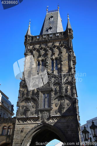 Image of The Powder Tower is a high medieval Gothic tower in Prague, Czec