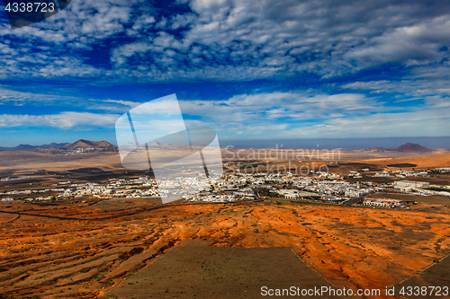 Image of View of the countryside and the town Teguise on Lanzarote