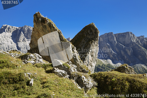 Image of Giant rocks in Val di Gardena, Dolomites