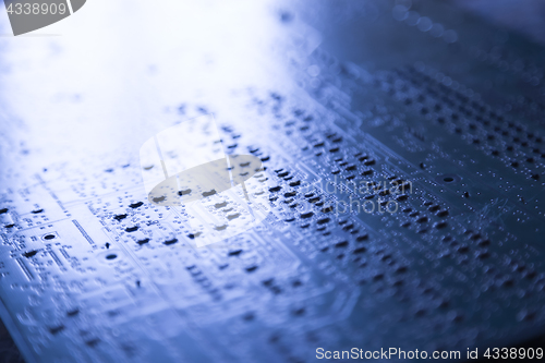 Image of Close up of electronic circuit board.