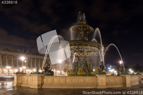 Image of Fountain at Place de la Concorde in Paris France 