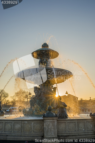 Image of Fountain at Place de la Concorde in Paris 