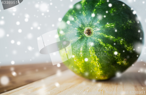 Image of close up of watermelon on cutting board