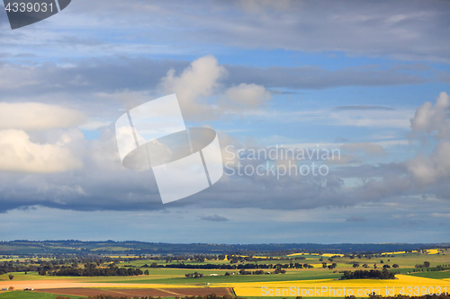 Image of Spring skies over rural farms and crops