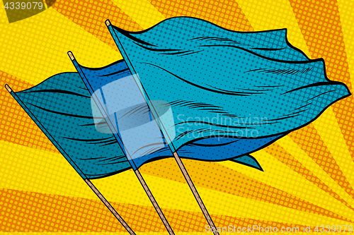 Image of blue flag pop art background