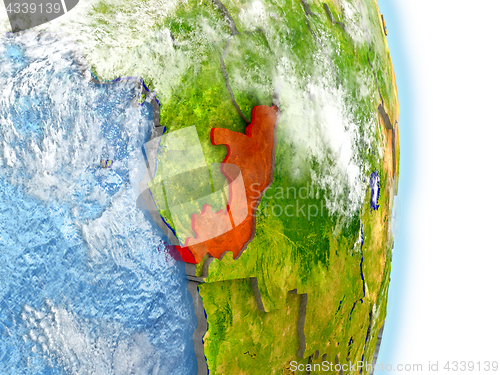 Image of Congo in red on Earth