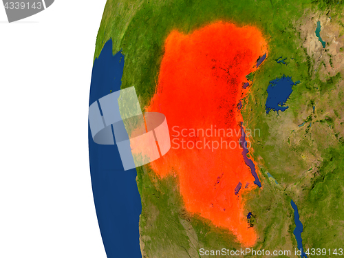 Image of Democratic Republic of Congo on globe